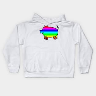 Bright Rainbow Pig for Kids Kids Hoodie